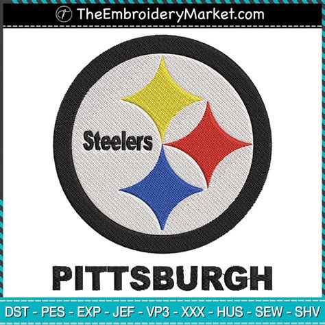 Pittsburgh Steelers Letter Logo Embroidery Designs File Pittsburgh