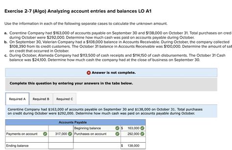 Solved Exercise Algo Analyzing Account Entries And Chegg