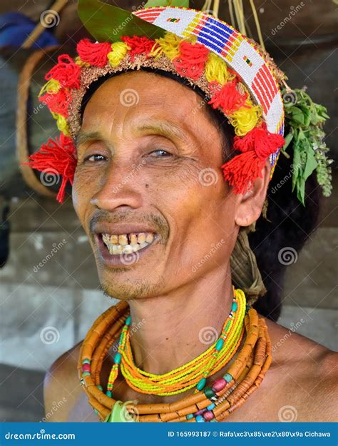 Siberut Portrait Tribal Mentawai Man With Traditional Tattoos