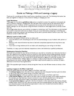 Fillable Online Guide To Making A Will And Leaving A Legacy Fax Email