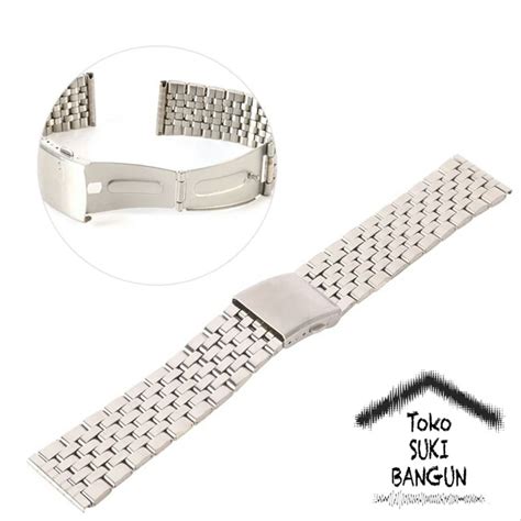 Jual 20mm Tali Jam Rantai Metal Stainless Steel Ringan Watch Strap Band