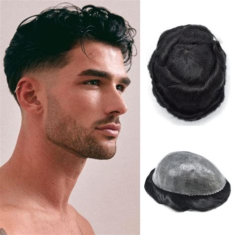 Amazon Toupee For Men Hair Pieces Real Human Hair Poly Skin Mens