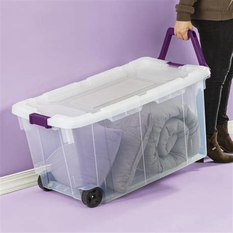 Sterilite Qt Wheeled Storage Box Sweet Plum