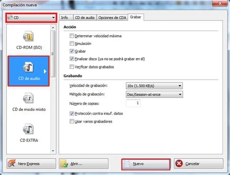 Cómo grabar un CD de música con Nero