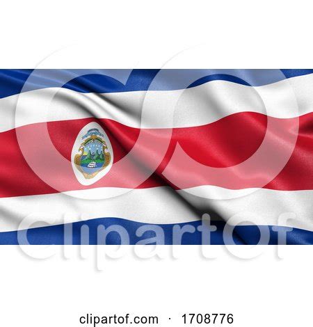 3D Illustration Of The Flag Of Costa Rica Waving In The Wind By