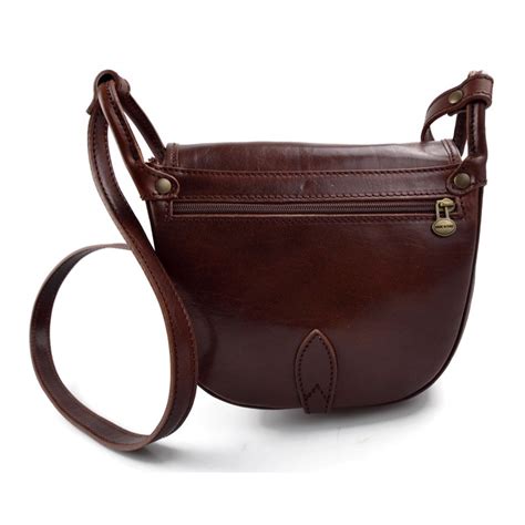 Bolso de mujer de piel bandolera de cuero marròn