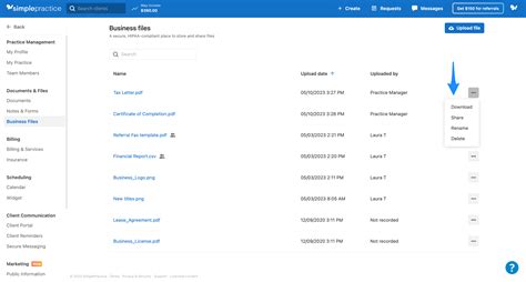 Managing business files – SimplePractice Support
