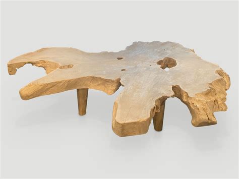 Amorphous Mid Century Style Bleached Coffee Table 33MK Andrianna Shamaris