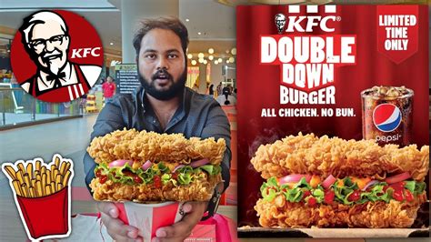 Kfc Double Down Burger 🍔 All Chicken No Bun Kfc Chicken Burger