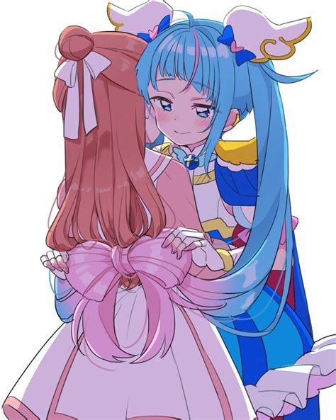 Safebooru 2girls Absurdly Long Hair Blue Eyes Blue Hair Blush Bow Bow