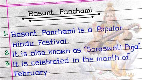 Lines On Basant Panchami In English Essay On Basant Panchami