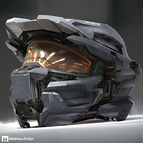 ArtStation - Halo Spartan Helmet, Mike Hill | Halo spartan, Halo ...