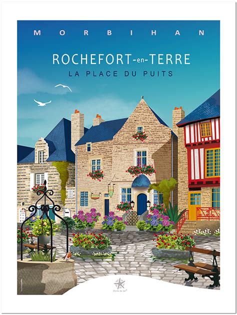 Place Du Puits Rochefort En Terre Affiche Toile De Sel