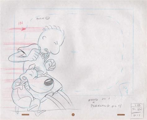 Doug Funnie Original Production Cel Drawing Animation Art Nickelodeon