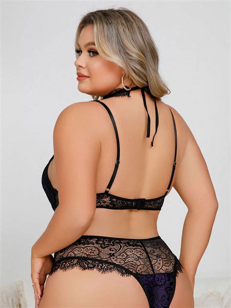 Teddies Lingerie Dark Green Two Tone Lace Backless Sexy Teddies For