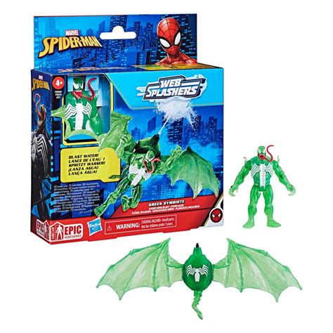 Spider Man Epic Hero Series Web Splashers Action Figure Green Symbiote