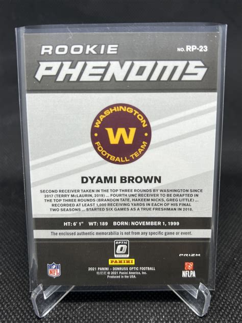 Donruss Optic Dyami Brown Rookie Phenoms Blue Hyper Patch Relic