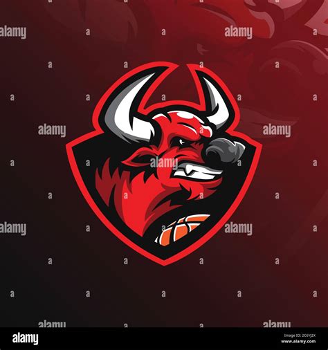 Bull Mascot Logo Dise O Vector Con Ilustraci N Moderna Concepto Estilo