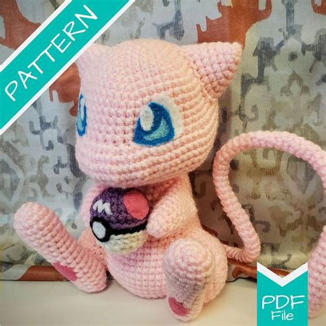 Crochet Pattern Mew Amigurumi Pdf File Etsy Pokemon Crochet Pattern Pokemon Pattern