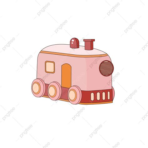 Ilustración Original De Dibujos Animados Vectoriales De Trenes Pequeños