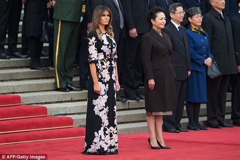 Melania Trump Dons Chinese Inspired Floral In Beijing Daily Mail Online