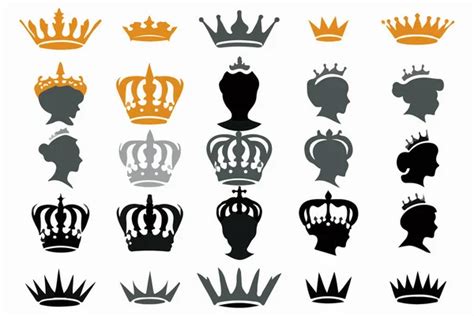 Silhouettes Queen Crowns Set Illustration Vector Design Collection Stock Vector By ©ahmed2bsaber