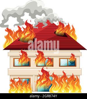 Isolated Modern House On Fire Illustration Stock Vector Image Art Alamy