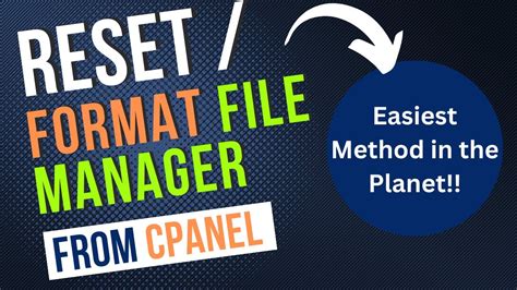 How To Reset File Manager In Cpanel Format Cpanel File Manager To