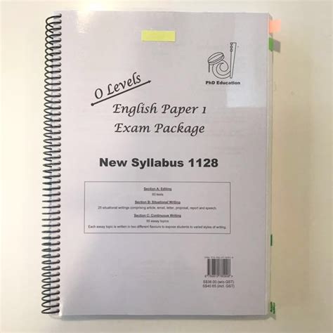 O Levels English Paper Exam Package Hobbies Toys Books