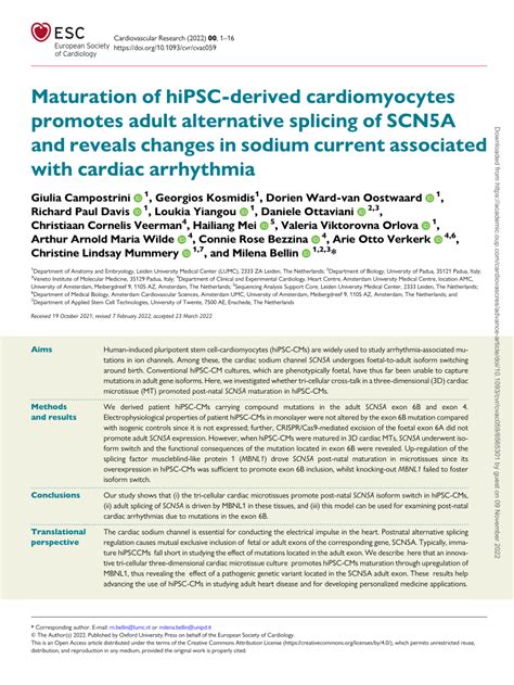 PDF Maturation Of HiPSC Derived Cardiomyocytes Promotes Adult