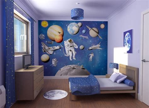 Fotomurales Infantiles Homify Комната в космическом стиле Космосмическая спальня