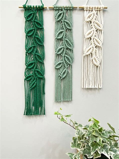 Conjunto colgante de pared de hoja de Macrame estrecho decoración de