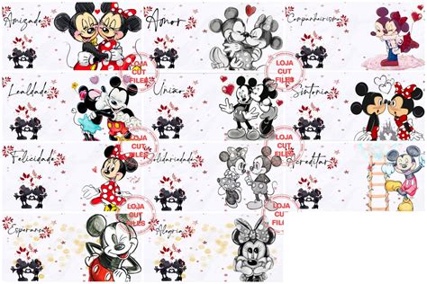 Pack Artes Para Caneca Mickey Minnie Png Cdr Elo