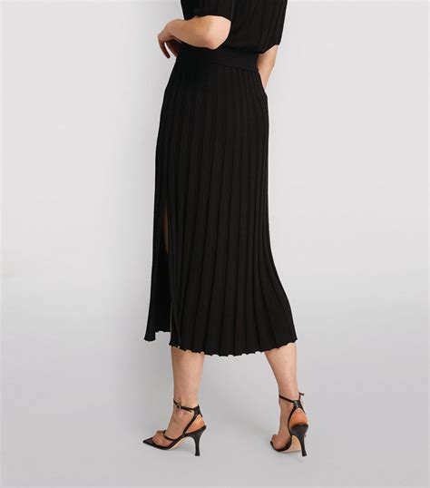 Joseph Black Ribbed Knit Midi Skirt Harrods Uk