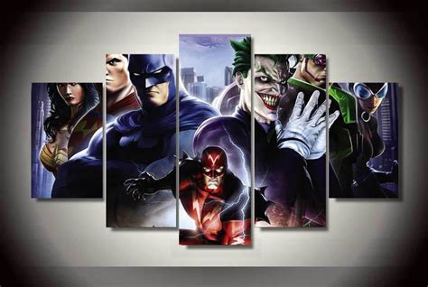 Super Hero Universe – Dc 5 Panel Canvas Art Wall Decor – Canvas Storm