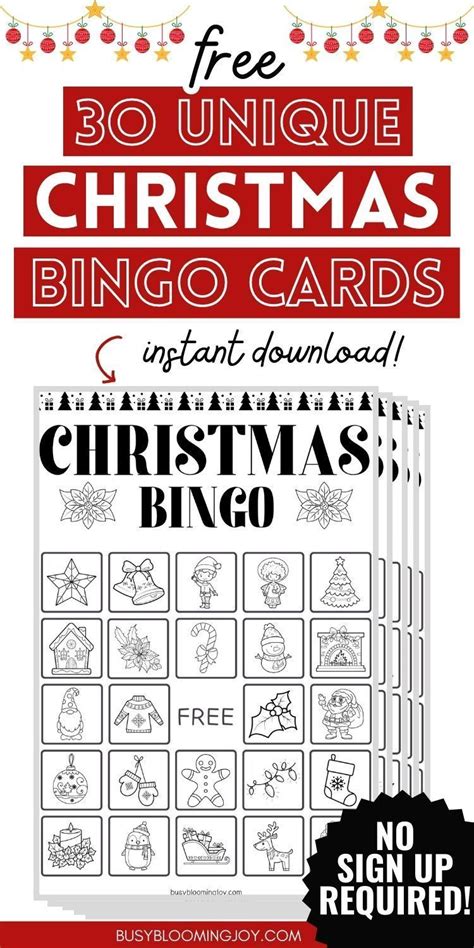 30 Free Printable Christmas Bingo Cards 5 Festive Sets Artofit