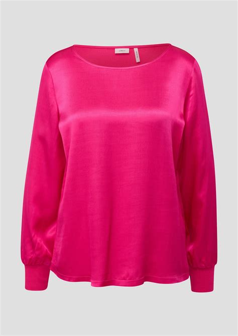 Blouse top in a mix of materials - pink | s.Oliver