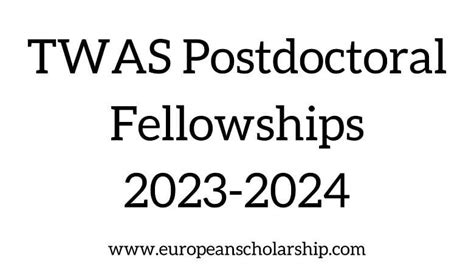 Twas Postdoctoral Fellowships 2023 2024 Fully Funded