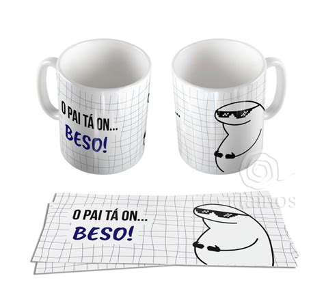 Caneca cerâmica Flork dia dos pais o pai tá on Elo7