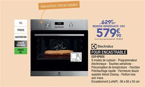 Promo Electrolux Four Encastrable Eof P X Chez Proxi Confort