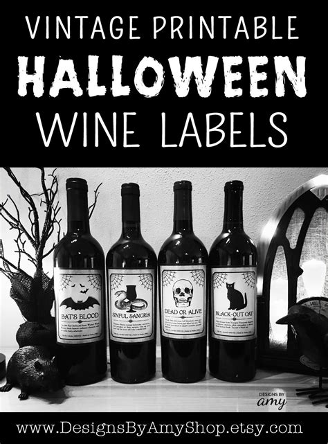 Free Printable Halloween Wine Bottle Labels - Printable Word Searches