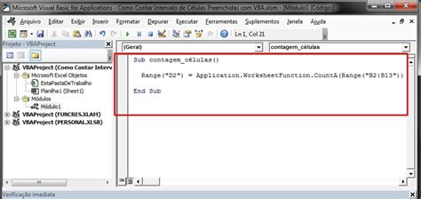 Como Contar Intervalo de Células Preenchidas VBA Ninja do Excel