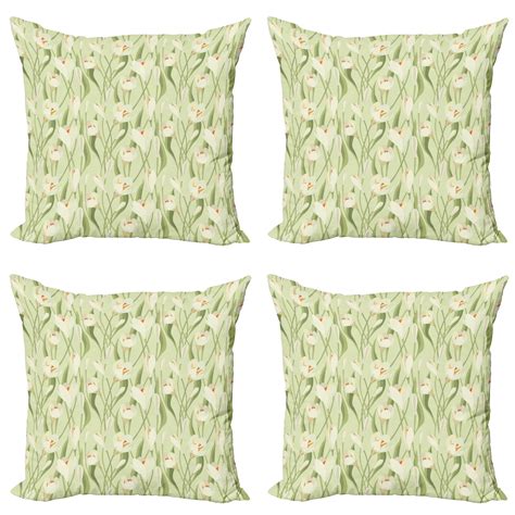 Garden Art Throw Pillow Cushion Case Pack Of 4 Spring Flowers Bouquet Crocuses With Healthy