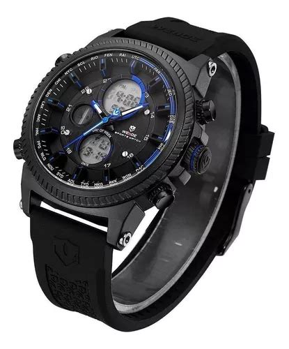 Reloj Weide Anadigi Wh B Para Hombre Negro Y Azul Mercadolibre