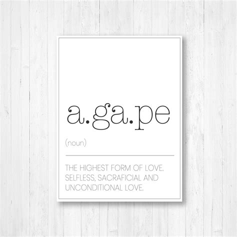 Agape Love Definition Canvas Print - Etsy