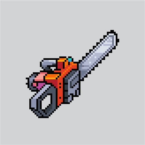 Pixel art illustration Chainsaw. Pixelated Chainsaw tools. Chainsaw ...