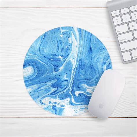 Blue Marble Mousepad Marble Mouse Pad Office Supplies Desk Etsy