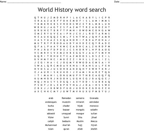 History Word Search Printable