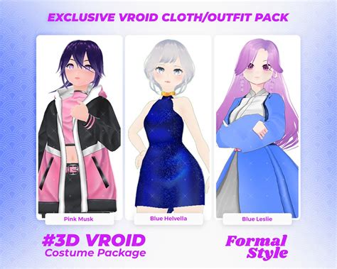 Modern Chic Vroid Formal Fashion Vroid Clothing Pack Formal Fashion