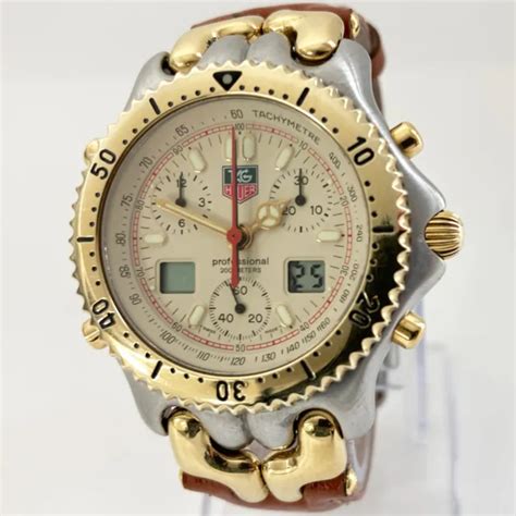 TAG HEUER SEL Chronograph Watch Ayrton Senna CG1123 0 Gold Mens Gents